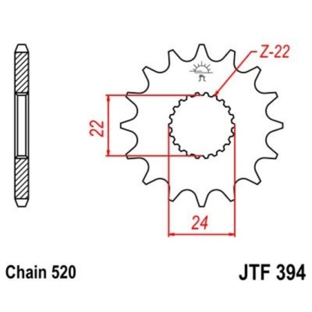 Piñon JT 394 de acero con 11 dientes - motoscamaralweb.com