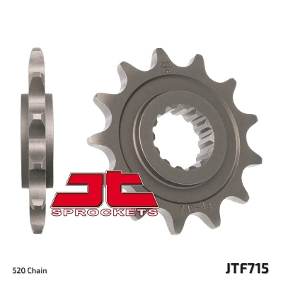 Piñón JT SPROCKETS acero estándar 715 - Paso 520 - motoscamaralweb.com