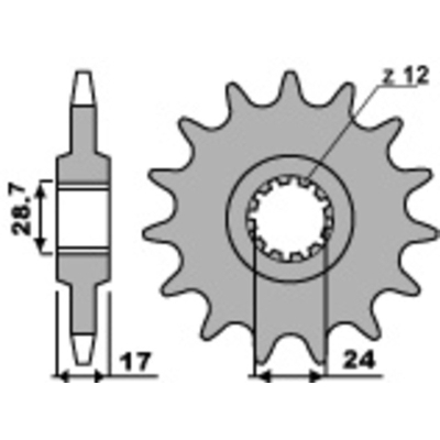 Piñón PBR acero estándar 2073 - 525 - motoscamaralweb.com