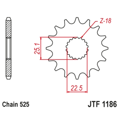 Piñón con goma anti-ruido JT SPROCKETS acero 1186 - 525 - motoscamaralweb.com