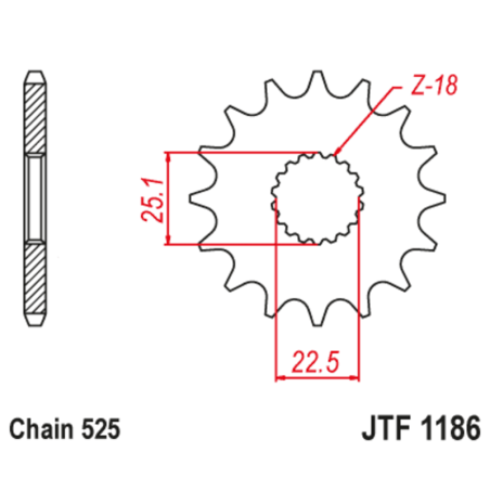 Piñón con goma anti-ruido JT SPROCKETS acero 1186 - 525 - motoscamaralweb.com