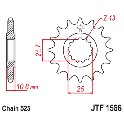 Piñón con goma anti-ruido JT SPROCKETS acero 1586 - 525 - motoscamaralweb.com