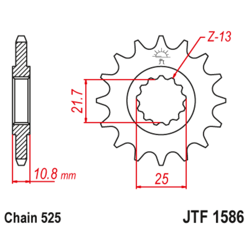 Piñón con goma anti-ruido JT SPROCKETS acero 1586 - 525 - motoscamaralweb.com Piñón con goma anti-ruido JT SPROCKETS acero 1586 - 525 - motoscamaralweb.com