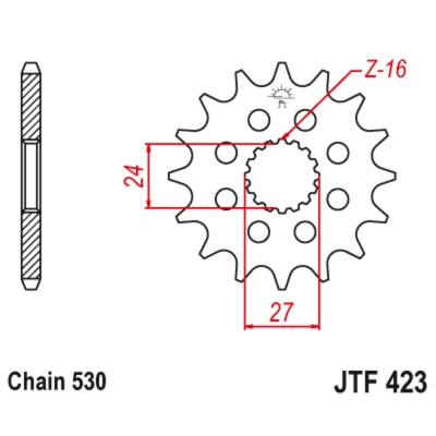 Piñón con goma anti-ruido JT SPROCKETS acero 423 - 530 - motoscamaralweb.com