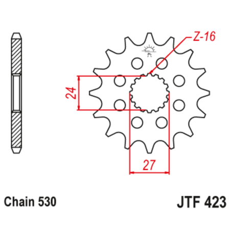 Piñón con goma anti-ruido JT SPROCKETS acero 423 - 530 - motoscamaralweb.com