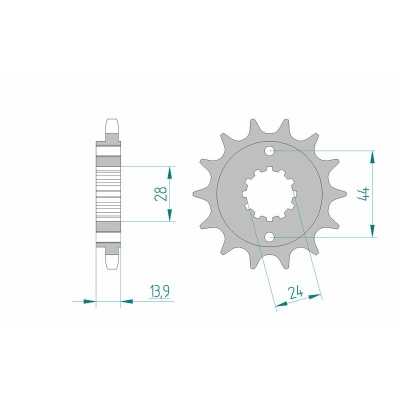 Piñón AFAM acero estándar 20606 - Paso 525 - motoscamaralweb.com