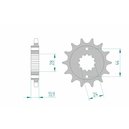 Piñón AFAM acero estándar 20606 - Paso 525 - motoscamaralweb.com