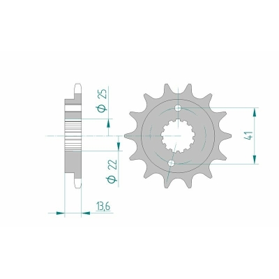 Piñón AFAM acero estándar 20608 - Paso 520 - motoscamaralweb.com