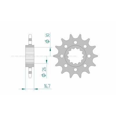 Piñón AFAM acero estándar 20613 - Paso 520 - motoscamaralweb.com
