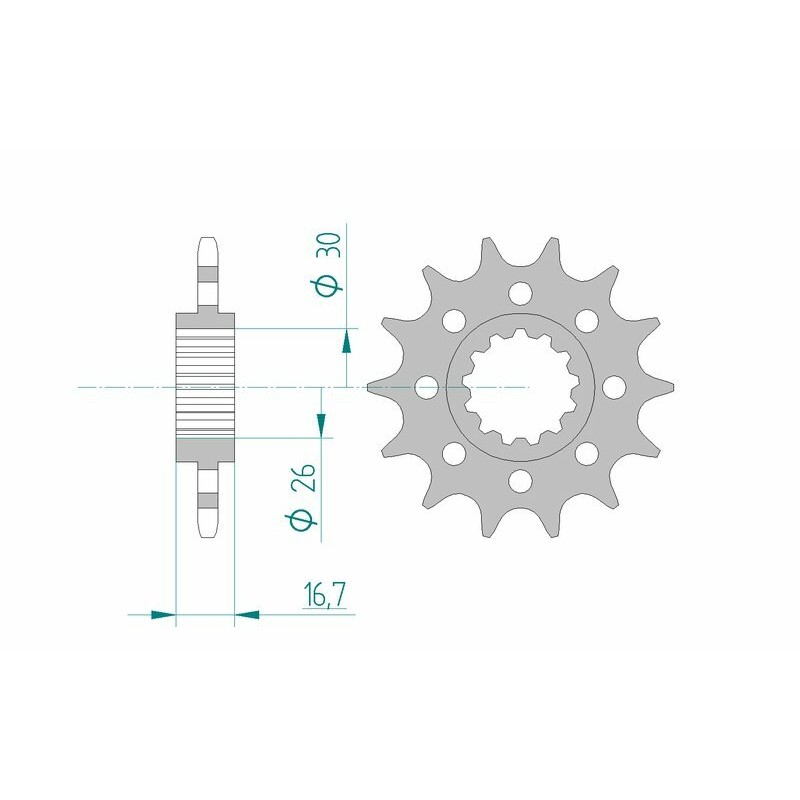 Piñón AFAM acero estándar 20613 - Paso 520 - motoscamaralweb.com Piñón AFAM acero estándar 20613 - Paso 520 - motoscamaralweb.com
