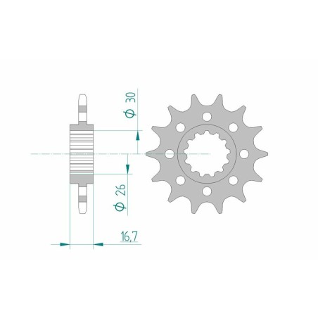 Piñón AFAM acero estándar 20613 - Paso 520 - motoscamaralweb.com