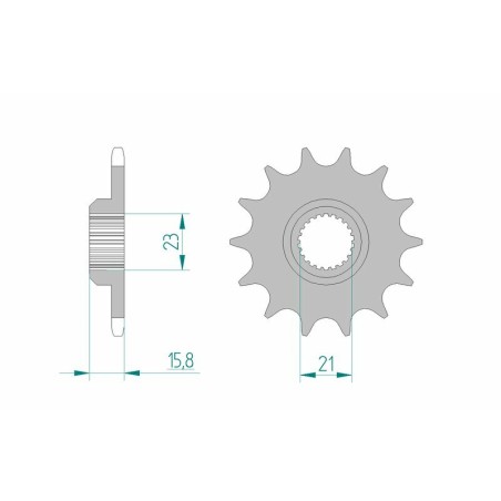 Piñón AFAM acero estándar 21504 - Paso 520 - motoscamaralweb.com
