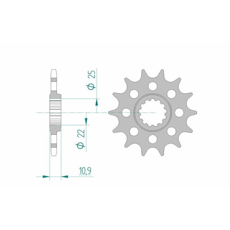 Piñón AFAM acero estándar 21603 - Paso 520 - motoscamaralweb.com