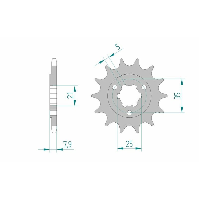 Piñón AFAM acero estándar 22503 - Paso 520 - motoscamaralweb.com Piñón AFAM acero estándar 22503 - Paso 520 - motoscamaralweb.com
