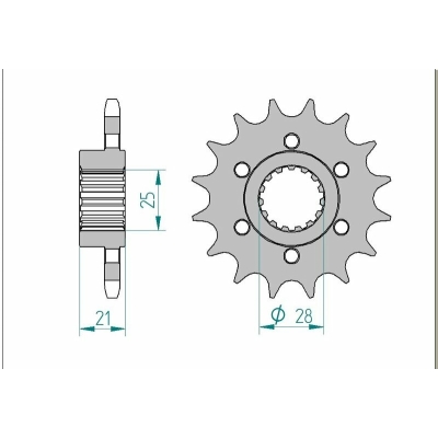 Piñón AFAM acero estándar 37600 - Paso 525 - motoscamaralweb.com