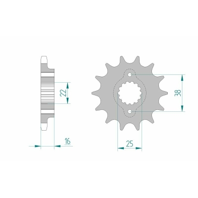 Piñón AFAM acero estándar 52608 - Paso 525 - motoscamaralweb.com