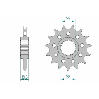 Piñón AFAM acero estándar 61802 - Paso 520 - motoscamaralweb.com