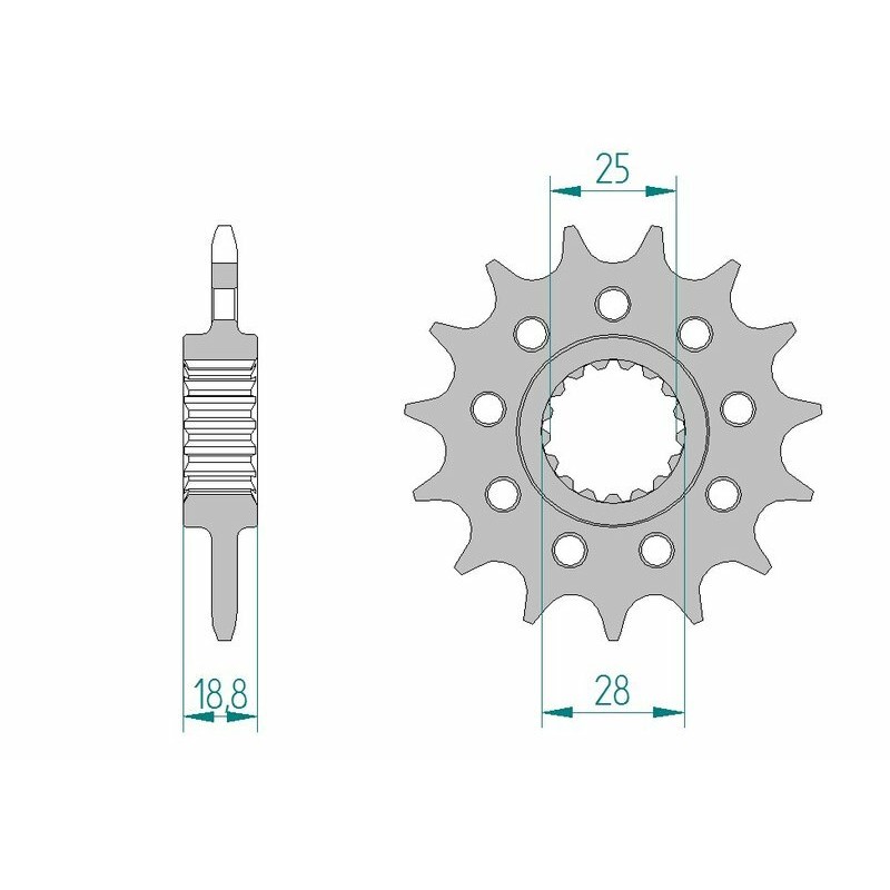 Piñón AFAM acero estándar 61802 - Paso 520 - motoscamaralweb.com Piñón AFAM acero estándar 61802 - Paso 520 - motoscamaralweb.com