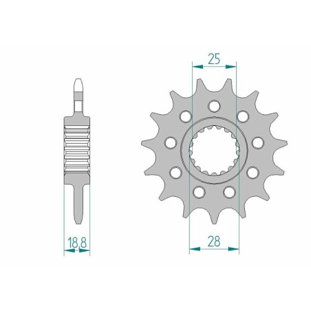 Piñón AFAM acero estándar 61802 - Paso 520 - motoscamaralweb.com