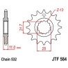 Piñón JT 584 de acero con 15 dientes - motoscamaralweb.com