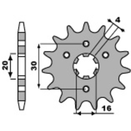 Piñón PBR acero estándar 517 - 428 - motoscamaralweb.com