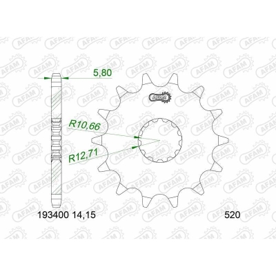 Piñón AFAM acero estándar 193400 - 520 - motoscamaralweb.com
