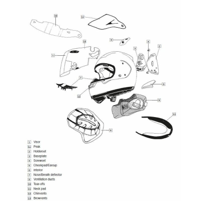 Carrilleras ARAI. 15 mm. (Modelos: AXCES-3) - motoscamaralweb.com