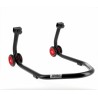 Caballete trasero BIHR Home Track soporte en L color negro mate y ruedas amarillas - motoscamaralweb.com