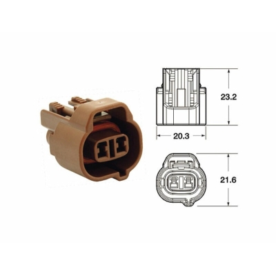 Terminal de cable hembra serie 090 SMTO BIHR tipo original 2 via marrón - 5 uds - motoscamaralweb.com