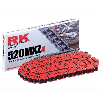 Cadena RK FR520MXZ4 con 118 eslabones rojo - motoscamaralweb.com
