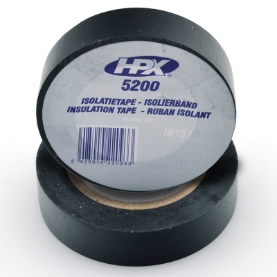 Rollo de cinta aislante para cables y terminales. 15mmx10m. Color negro HPX5200 - motoscamaralweb.com