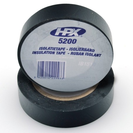 Rollo de cinta aislante para cables y terminales. 15mmx10m. Color negro HPX5200 - motoscamaralweb.com