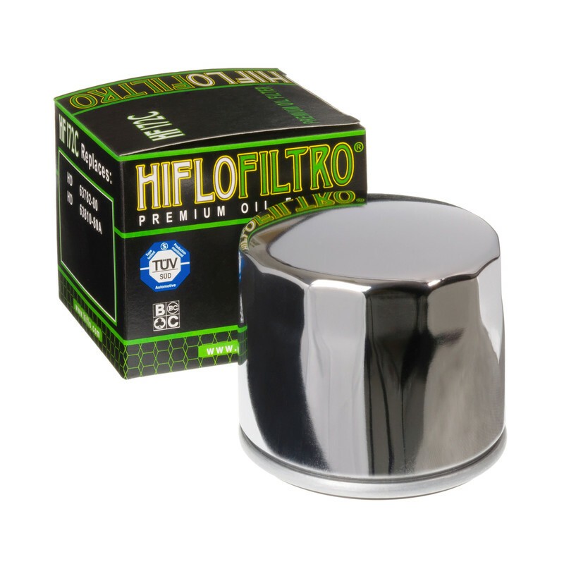 Filtro de aceite HIFLOFILTRO cromo - HF172C - motoscamaralweb.com Filtro de aceite HIFLOFILTRO cromo - HF172C - motoscamaralweb.com