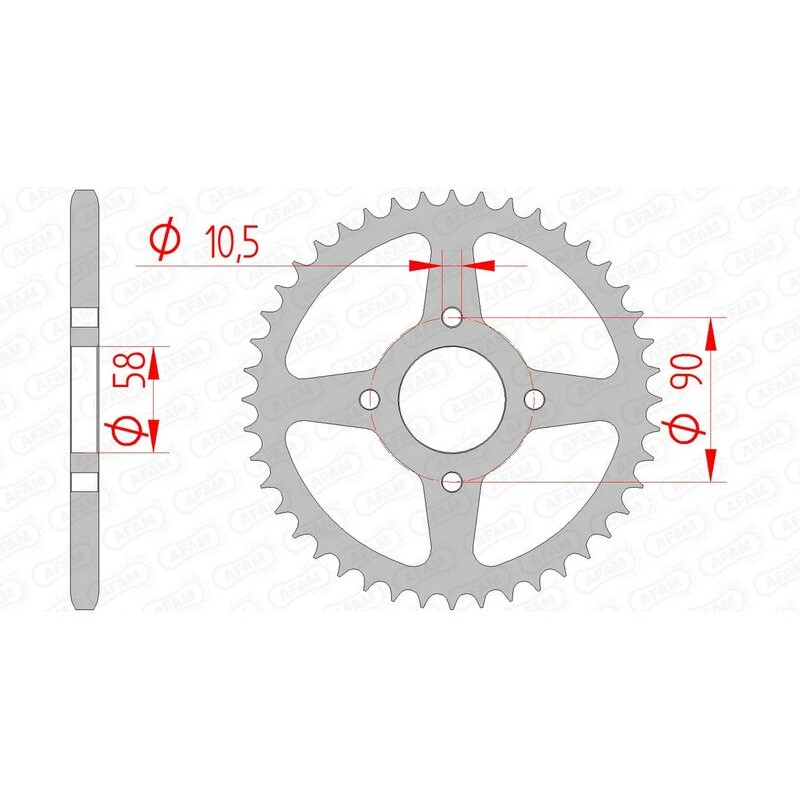 Corona AFAM acero estándar 10221 - Paso 520 - motoscamaralweb.com Corona AFAM acero estándar 10221 - Paso 520 - motoscamaralweb.com