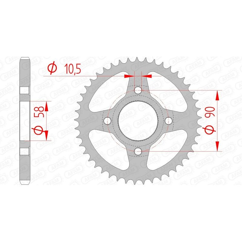 Corona AFAM acero estándar 10223 - Paso 428 - motoscamaralweb.com