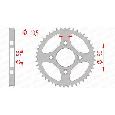 Corona AFAM acero estándar 10223 - Paso 428 - motoscamaralweb.com