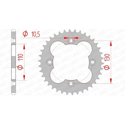 Corona AFAM acero estándar 10318 - Paso 520 - motoscamaralweb.com