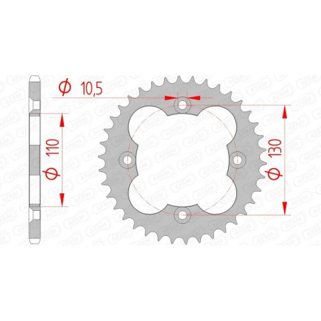 Corona AFAM acero estándar 10318 - Paso 520 - motoscamaralweb.com