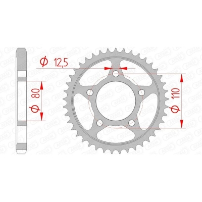 Corona AFAM acero estándar 10605 - Paso 530 - motoscamaralweb.com