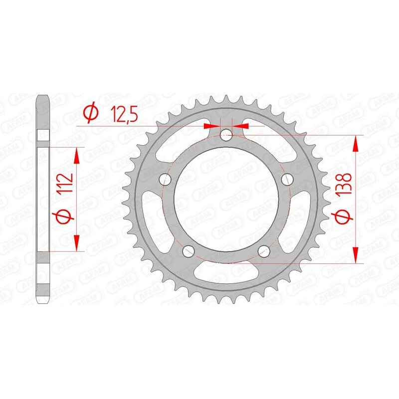 Corona AFAM acero estándar 10627 - Paso 520 - motoscamaralweb.com Corona AFAM acero estándar 10627 - Paso 520 - motoscamaralweb.com