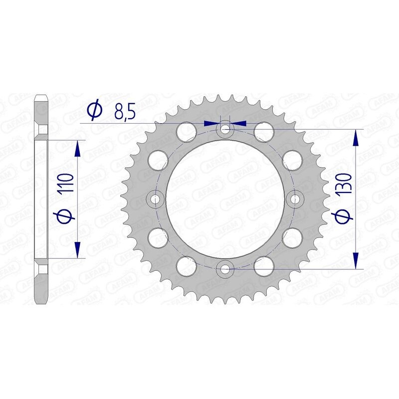 Corona AFAM aluminio ultraligera 11104 - Paso 420 - motoscamaralweb.com Corona AFAM aluminio ultraligera 11104 - Paso 420 - motoscamaralweb.com