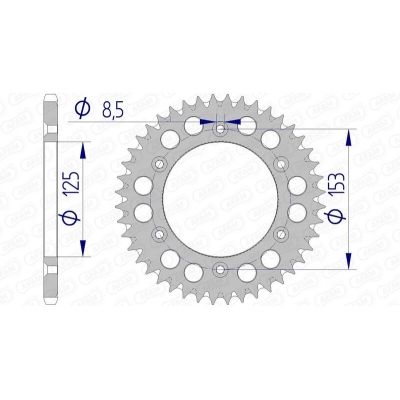 Corona AFAM aluminio ultraligera 11212 - Paso 520 - motoscamaralweb.com