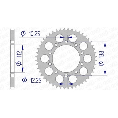 Corona AFAM aluminio ultraligera 11509 - Paso 520 - motoscamaralweb.com