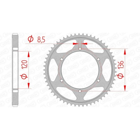 Corona AFAM acero estándar 12313 - Paso 428 - motoscamaralweb.com