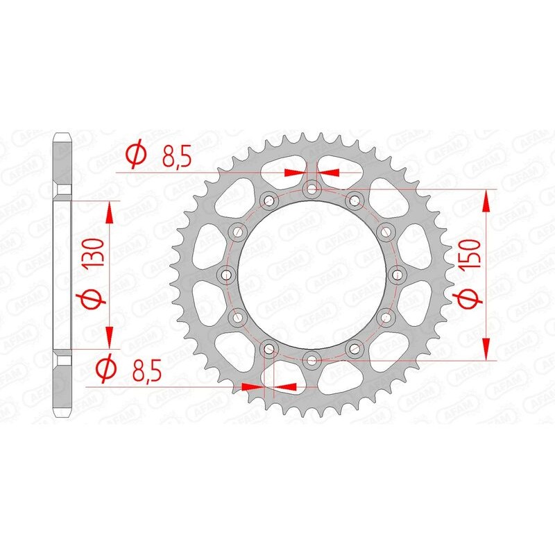 Corona AFAM acero estándar 12323 - Paso 520 - motoscamaralweb.com Corona AFAM acero estándar 12323 - Paso 520 - motoscamaralweb.com