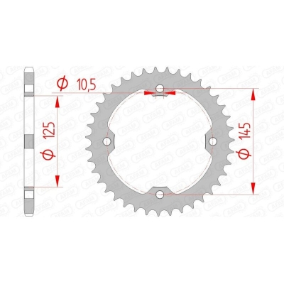 Corona AFAM acero estándar 12407 - Paso 520 - motoscamaralweb.com