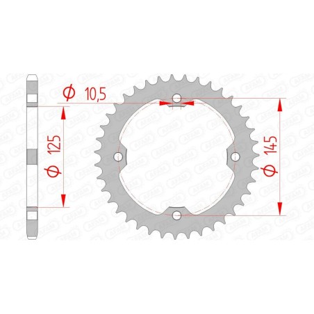 Corona AFAM acero estándar 12407 - Paso 520 - motoscamaralweb.com