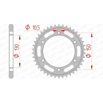 Corona AFAM acero estándar 12606 - Paso 525 - motoscamaralweb.com