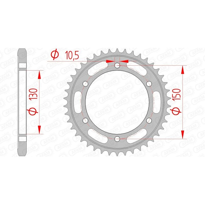 Corona AFAM acero estándar 12606 - Paso 525 - motoscamaralweb.com Corona AFAM acero estándar 12606 - Paso 525 - motoscamaralweb.com