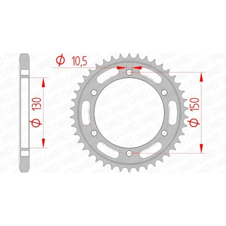 Corona AFAM acero estándar 12606 - Paso 525 - motoscamaralweb.com